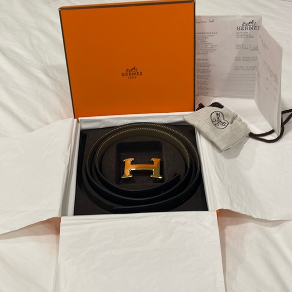 Authentic Hermes belt sz85 noir and eutope reversible belt. Receipt and box! - Picture 2 of 6